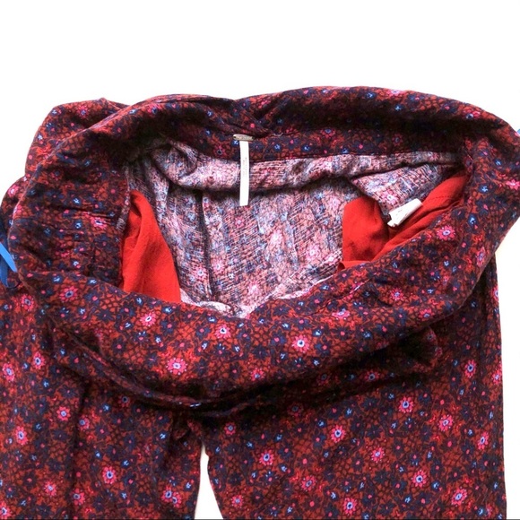 Free People Sunset Jumpsuit Red Floral Strappy Backless Boho - Picture 10 of 16